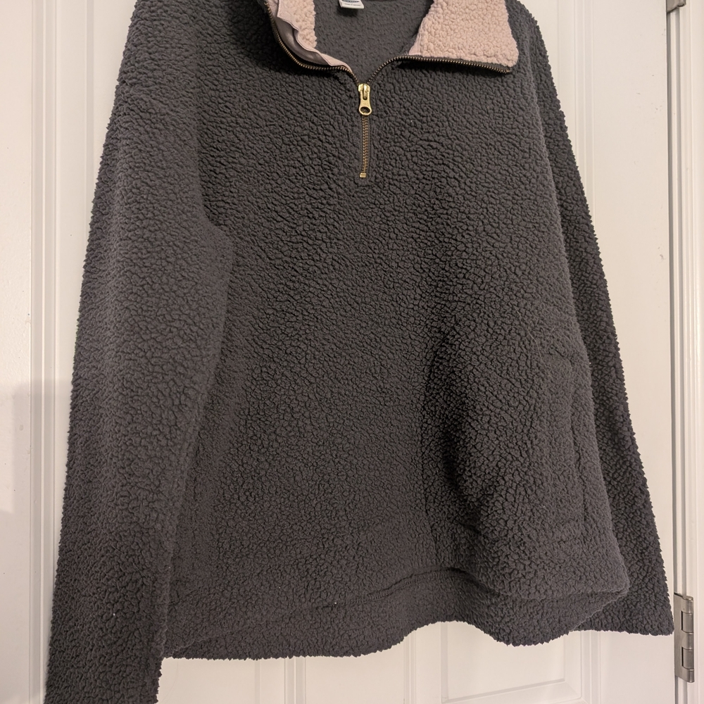 Woman's Gray Quarter-Zip Sweater